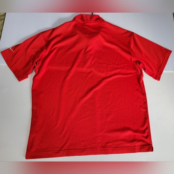 Nike Sphere Dry Men's Golf Bright Red Casual Polo Short Sleeve Shirt - Picture 2 of 8